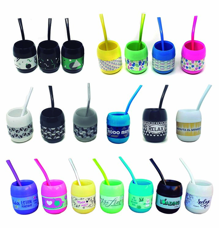 10% OFF - PACK X 6 MATES CON BOMBILLA - SURTIDOS